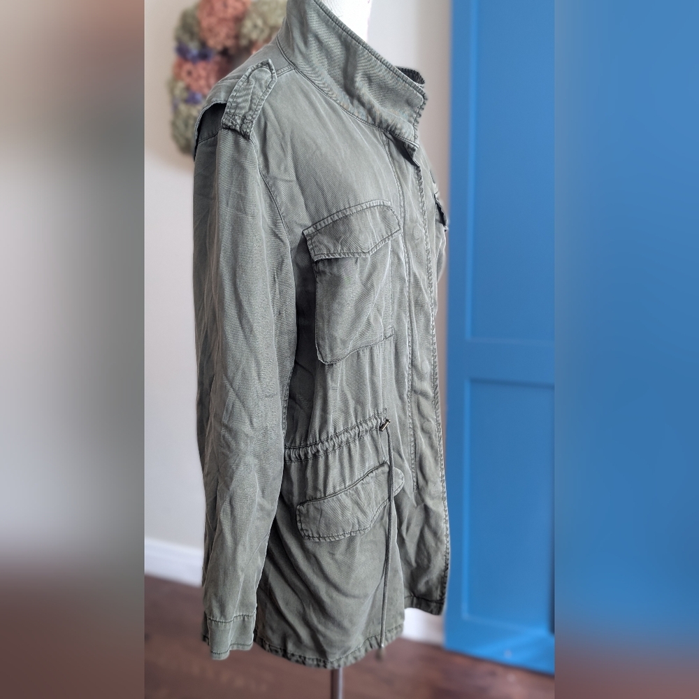 Buffalo David Bitton Jacket Women Medium Army Green Barn Chore Field Canvas Coat - Picture 4 of 10